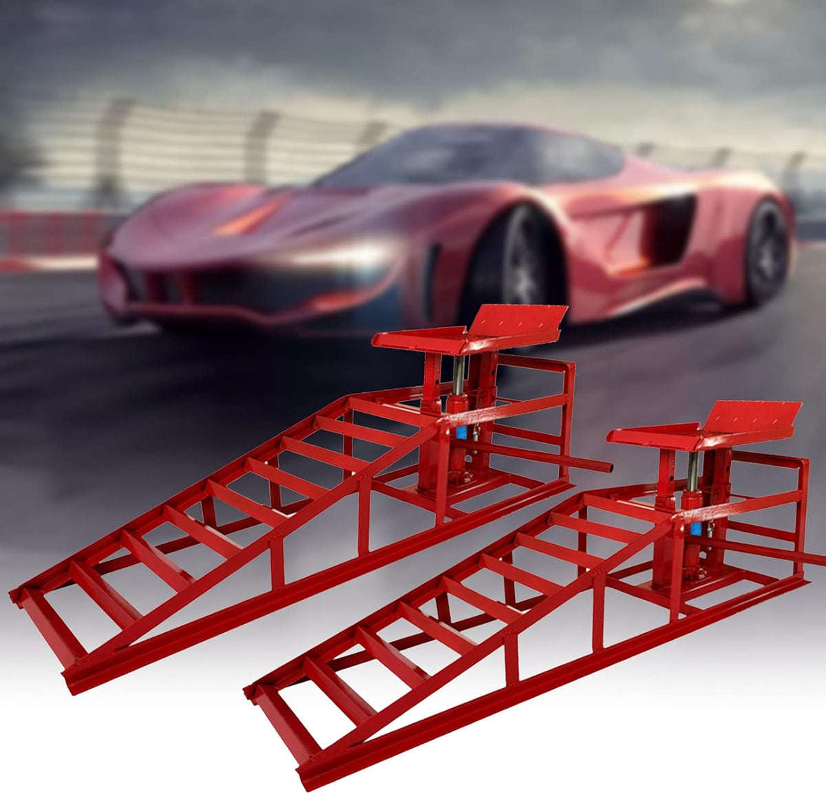 2PCS Heavy Duty Hydraulic Car Ramps Lift B192