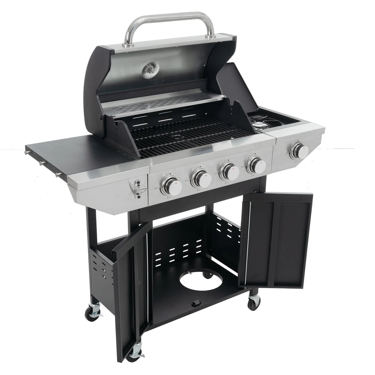 4 Burner Propane Gas Grill Stainless Steel with Side Burner B905