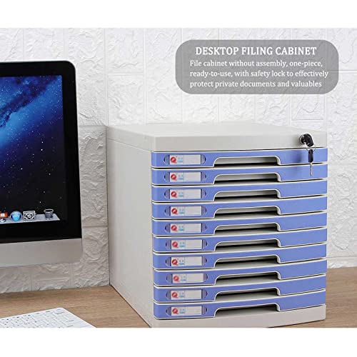 10 Layers Lockable Flat Blue File Cabinet C41398