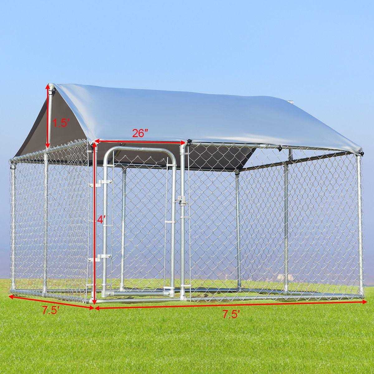 Large Pet Dog Kennel Cage 7.5' x 7.5' Playpen G4344