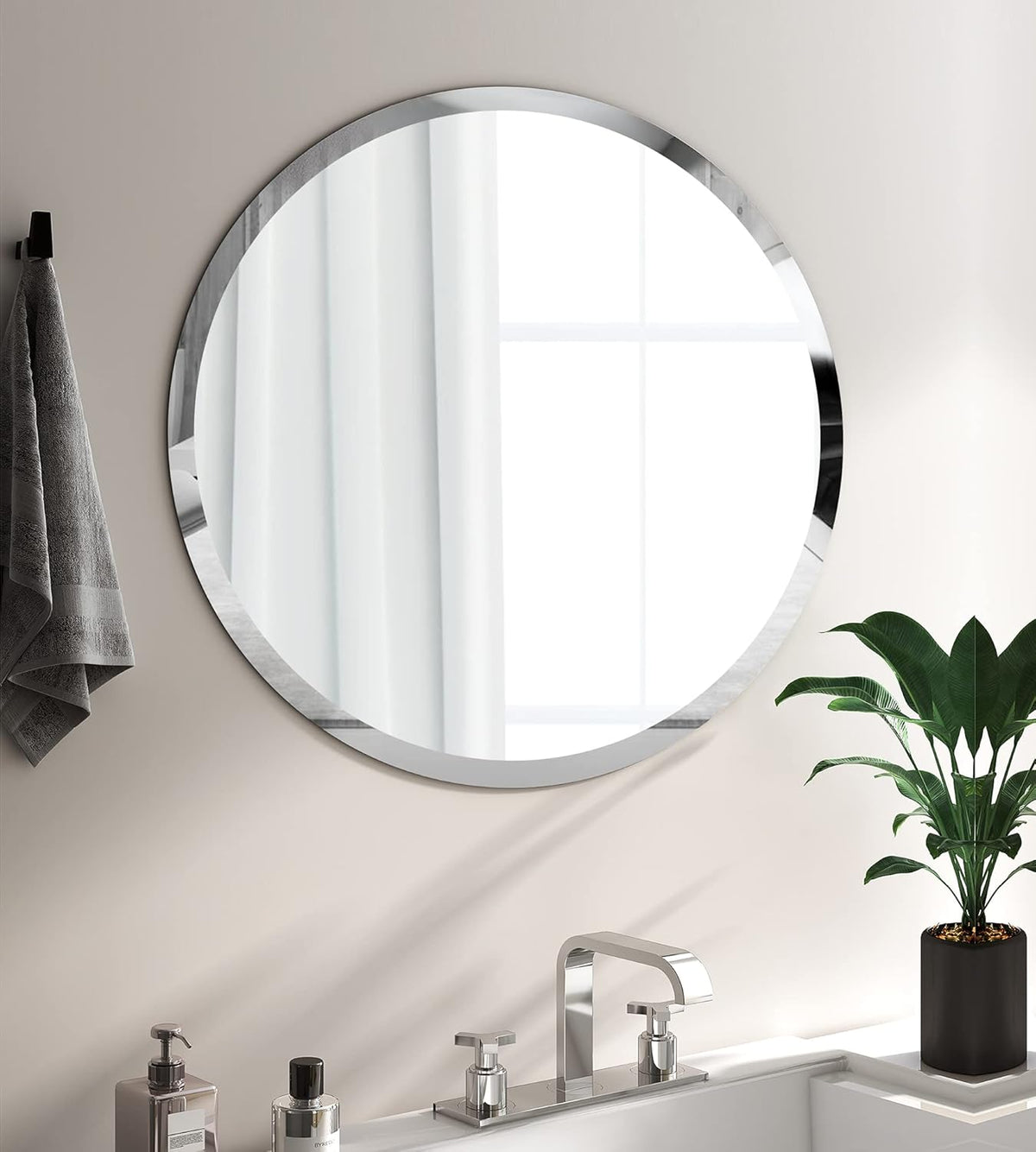 Scalloped Frameless Wall Mirror 17.7x23.6 in Z80580