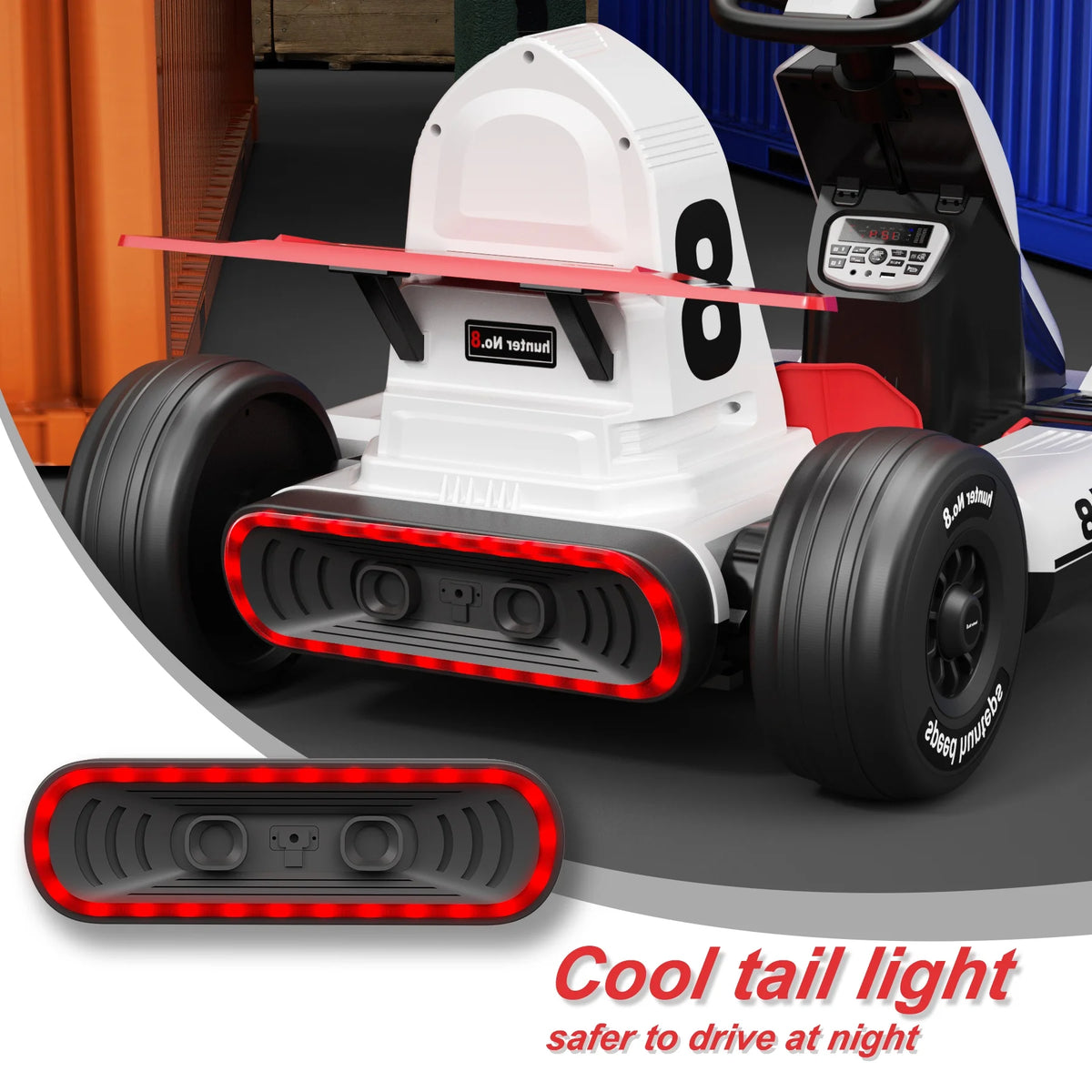 12V Battery Powered Electric Go Kart with Remote Control, White E981438