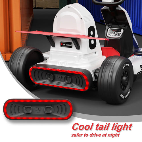 12V Battery Powered Electric Go Kart with Remote Control, White E981438