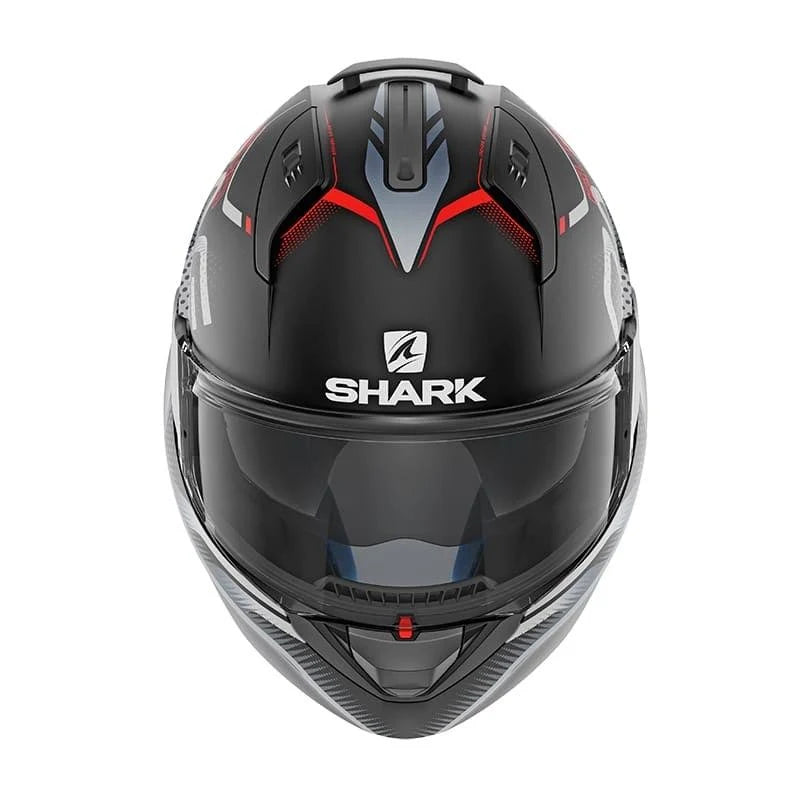 Black-Silver-Red Motorcycle Helmet D1094