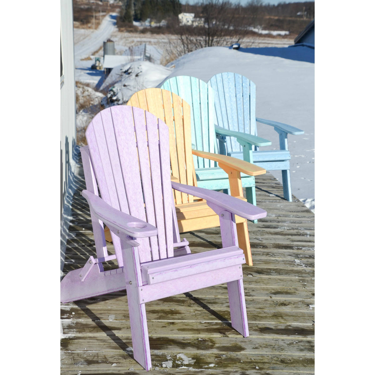 Speckled Maple/Brown Folding Adirondack Chair L909