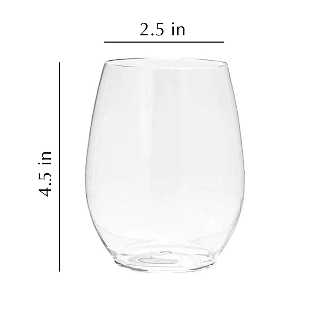 Clear Plastic Stemless Wine Goblet 16 Oz Pack of 6 B98868