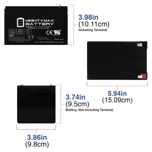 12V 15AH Battery 2 Pack M667353