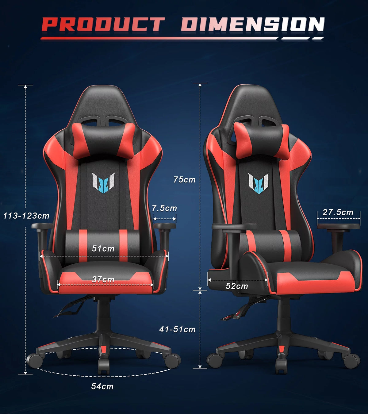 Red Ergonomic High Back PU Leather Gaming Chair G7712