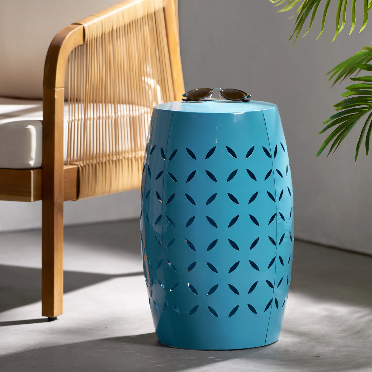Dark Blue Iron Side Table K9057