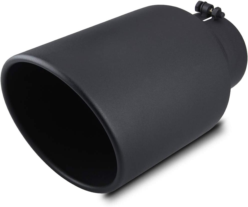 Black Powder Coated Exhaust Tip Tail Pipe, Pack of 2 U442