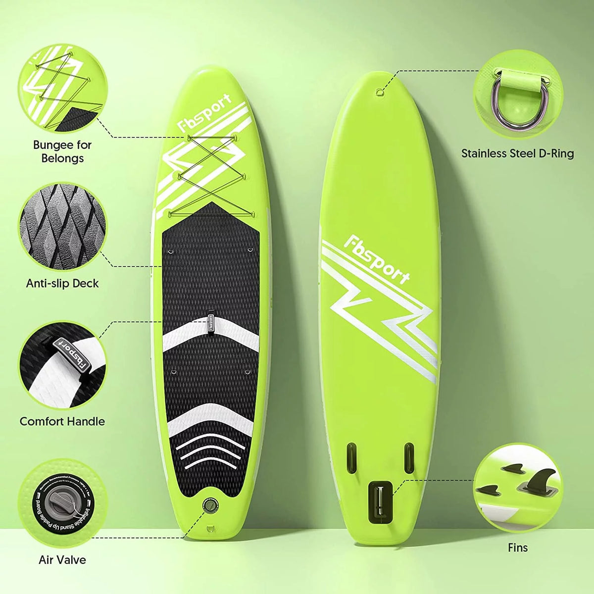 Mint Green Inflatable Paddle Board U47750