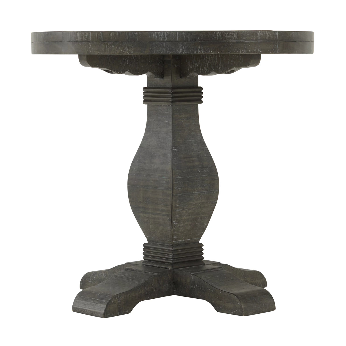 Solid Wood Round End Table Gray M839