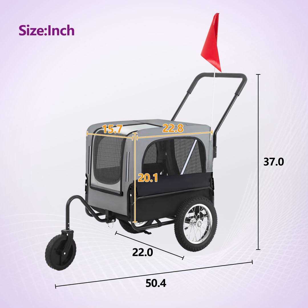 Dog Stroller Pet Bike Trailer Carrier Cart L851630