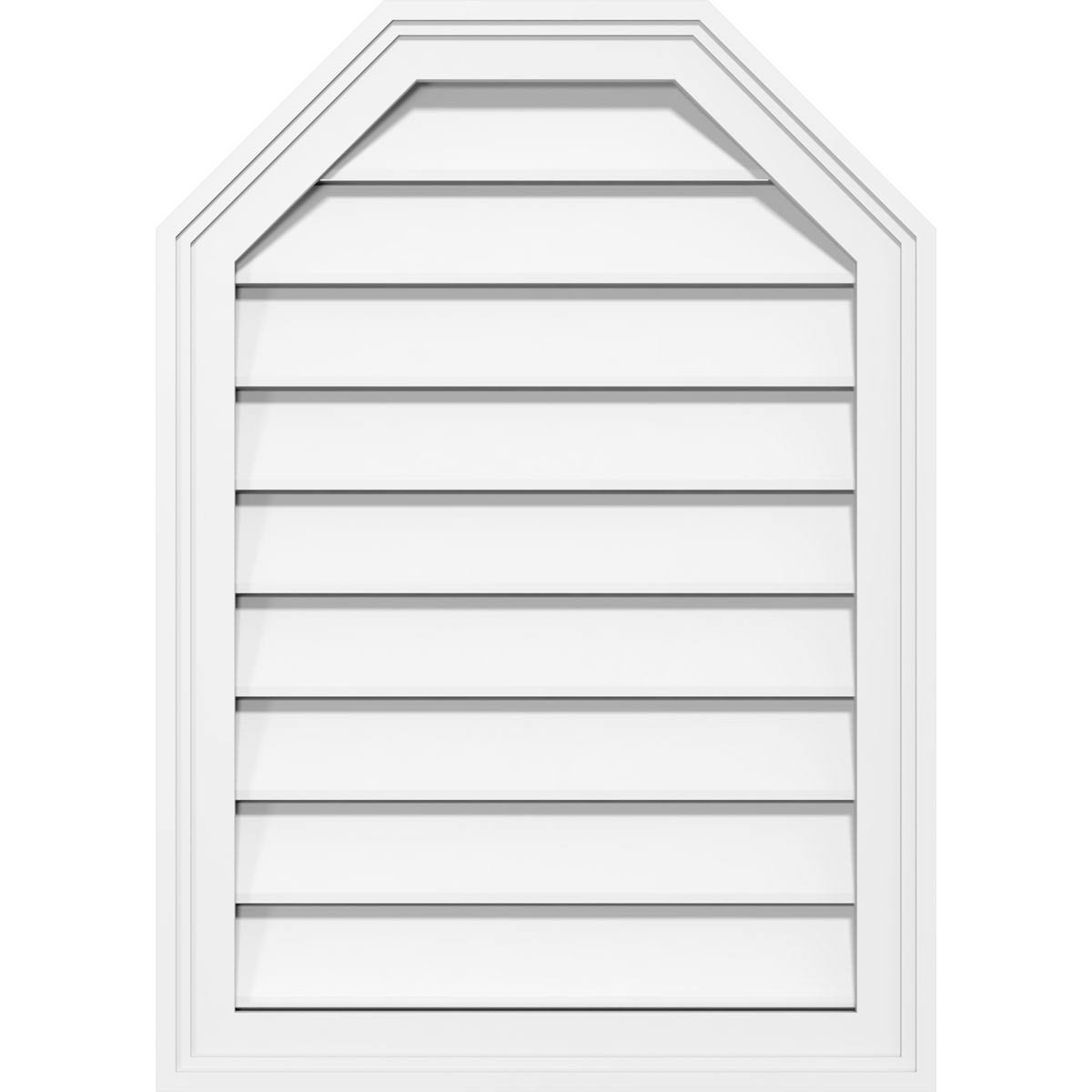 34x22W x 36x22H Octagonal Top Surface Mount PVC Gable Vent E527105