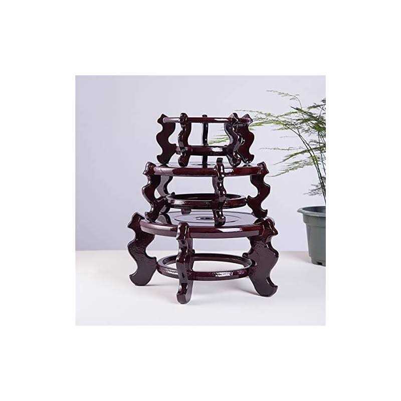 Hand Craft Rosewood Fishbowl Vase Stand Round 5 T453989