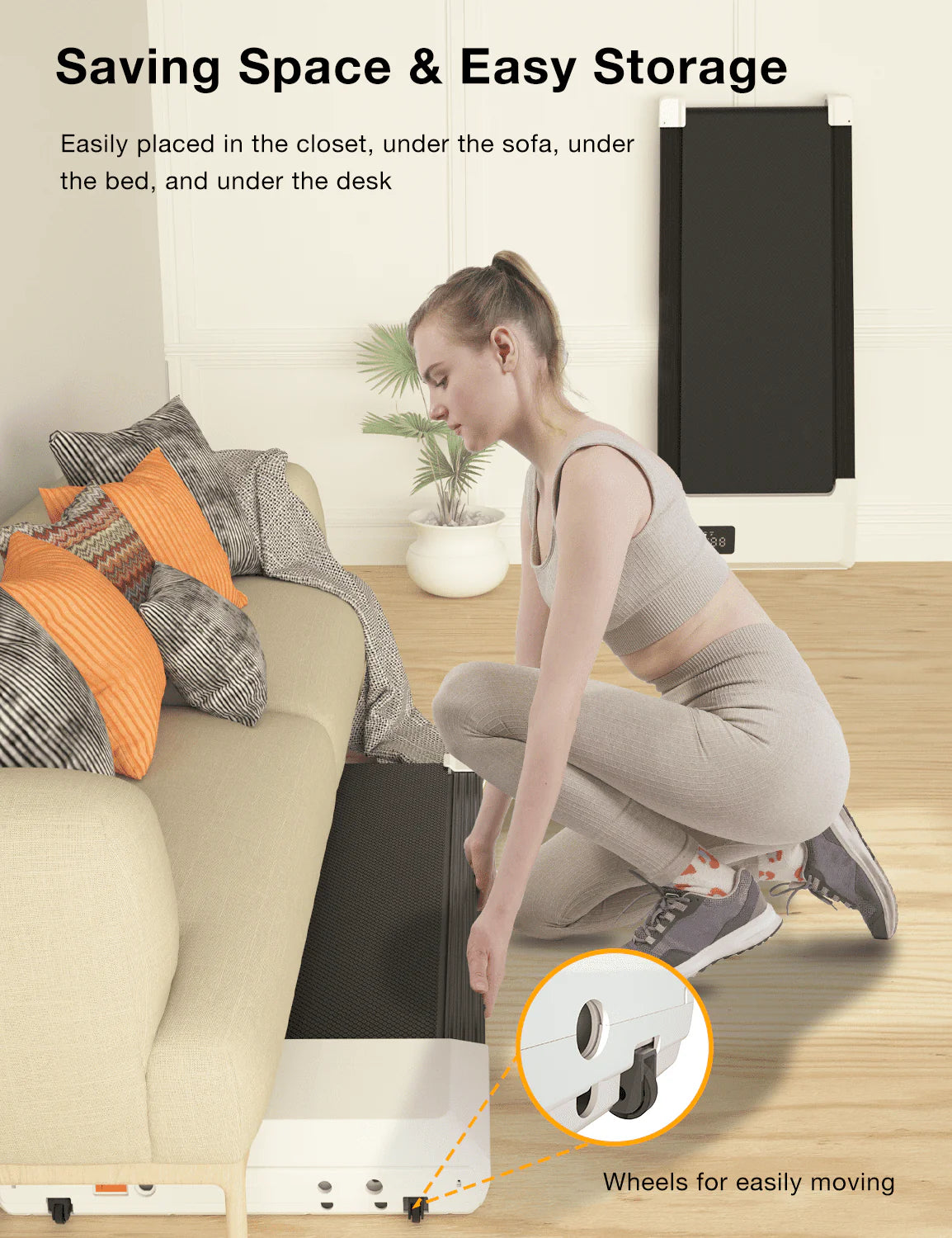 Walking Pad Treadmill 2.5Hp with Remote Control N800152
