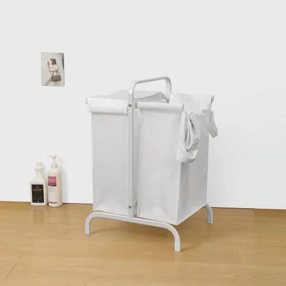 2-Tier 110L Oxford Laundry Hamper with Lid and Sorting Cards B2172