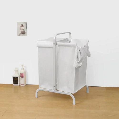 2-Tier 110L Oxford Laundry Hamper with Lid and Sorting Cards B2172