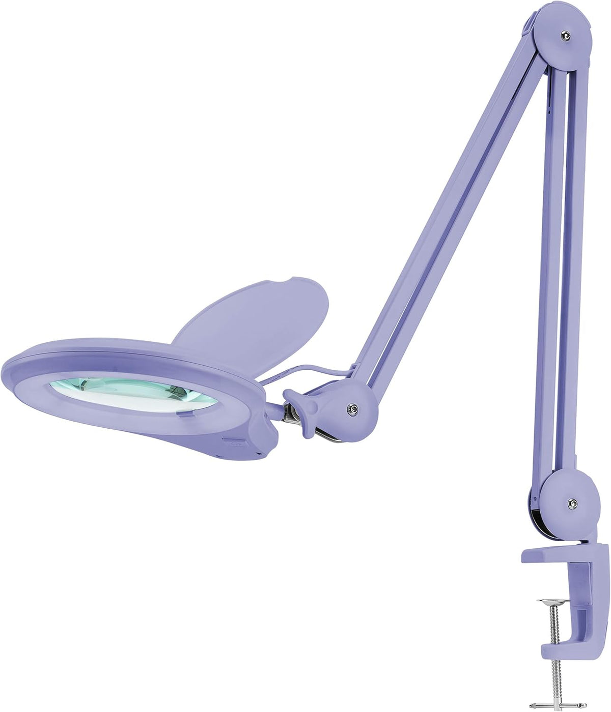 Gray 5 Inches Diameter Lens LED Magnifying Lamp with Clamp Q847