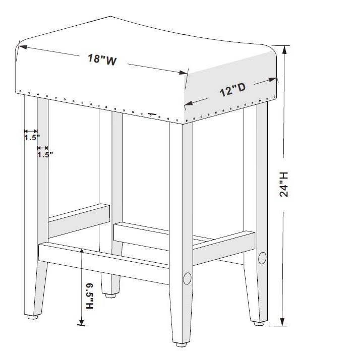 Oatmeal Linen Counter Stool W4072