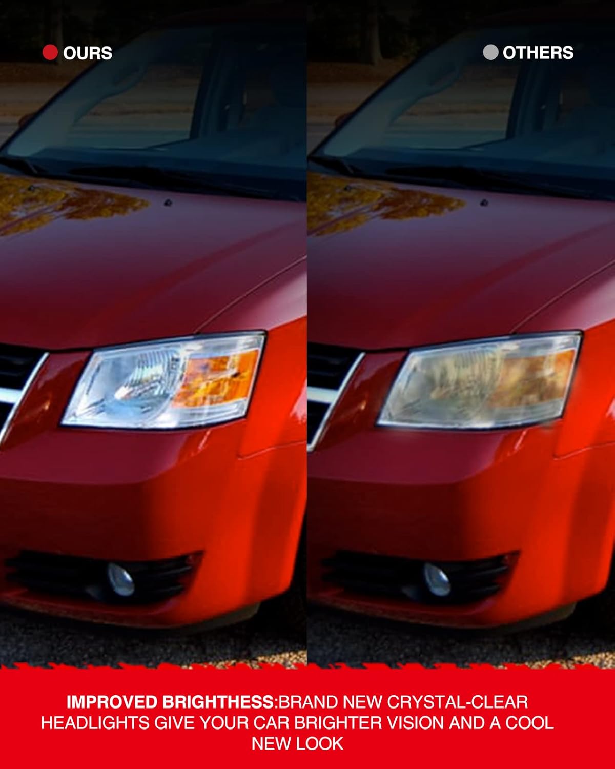 Headlight Assembly Chrome Housing Amber Reflector Clear Lens X479