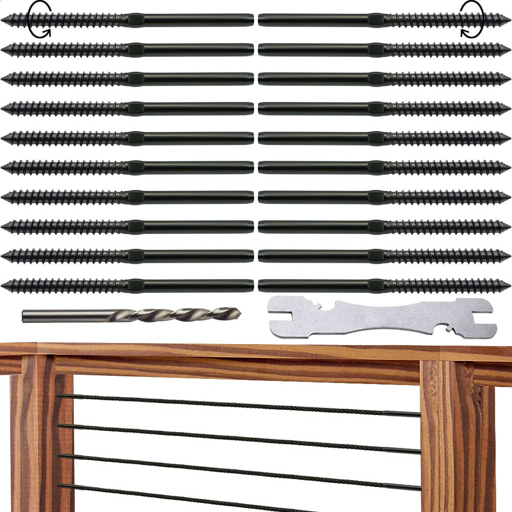 Black Cable Railing Hardware Kit, 10 Pairs N314