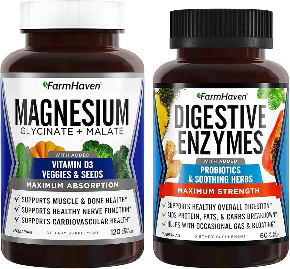 Digestive Enzymes with Probiotics & Herbs Magnesium Glycinate & Malate Complex Z1695