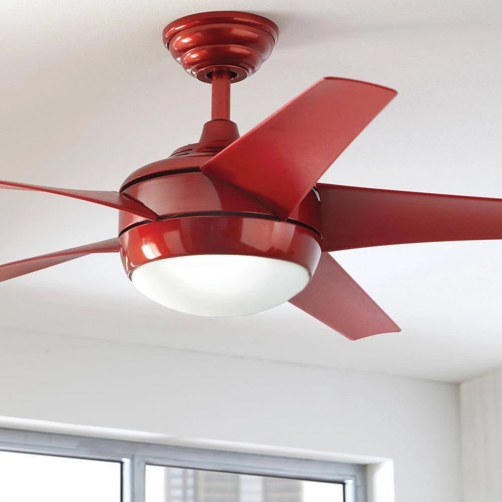 Red LED Indoor Ceiling Fan with Light Kit Q321