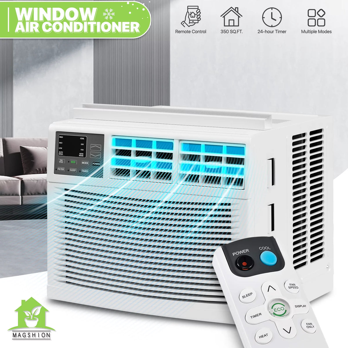 8,000 BTU White Window Mounted Air Conditioner J307405