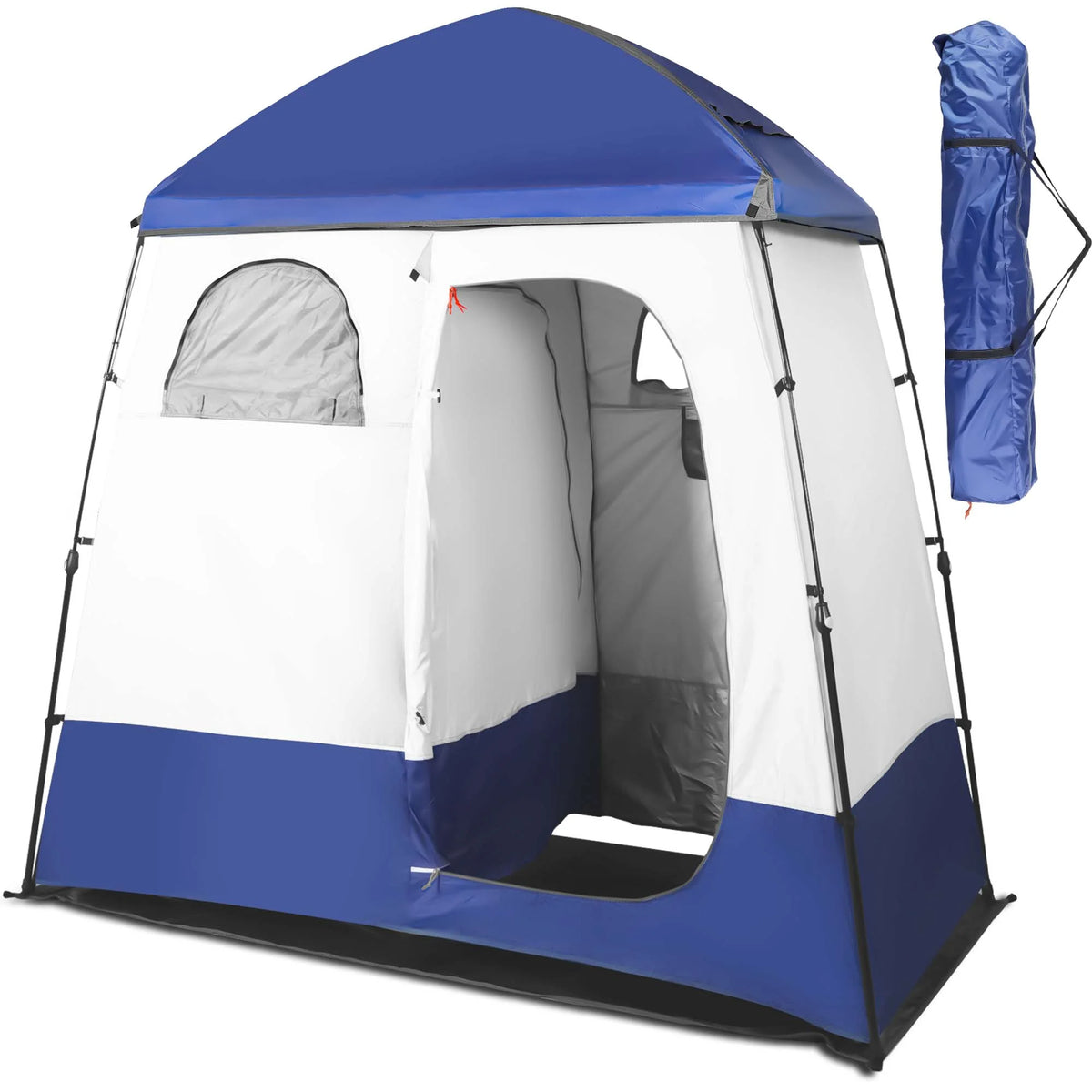 Camping Shower Tent Portable Outdoor Privacy Shelter 2 Rooms X243405