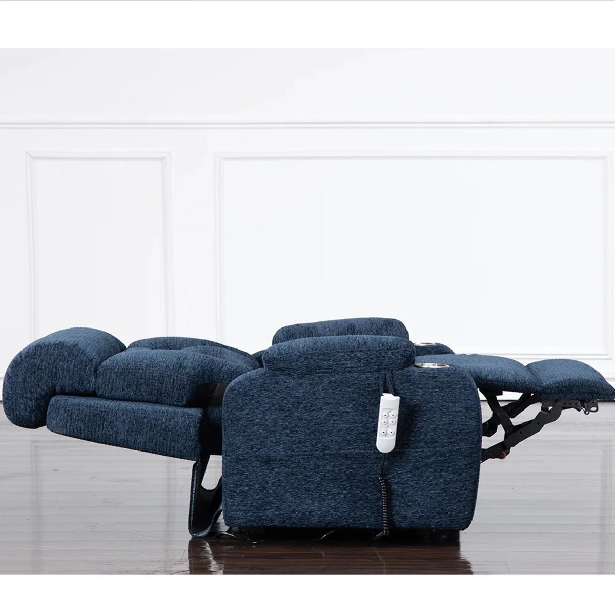 Power Lift Recliner With Lumbar Support Chenille Dark Blue I41429