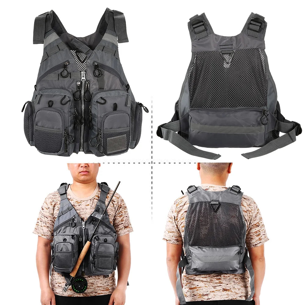 Fishing Vest Utility Waistcoat Breathable Mesh Padded T31848
