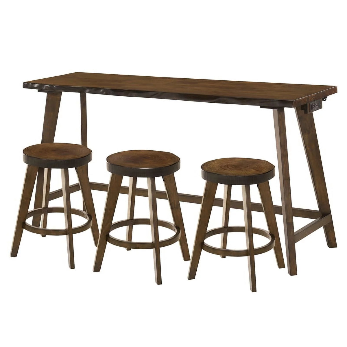 Dark Walnut 4-Piece Counter Height Table Set S95792