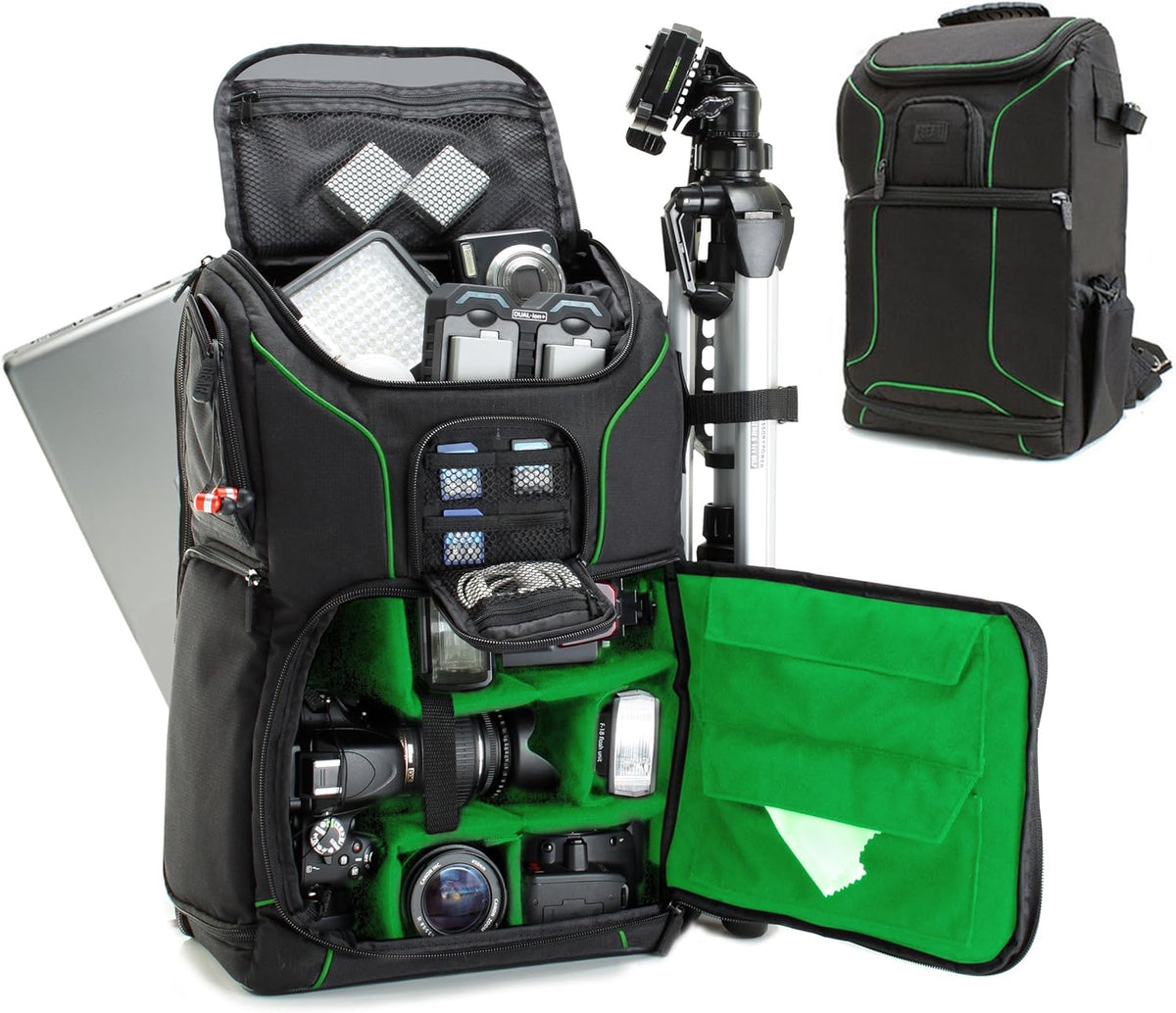 Red DSLR Camera Backpack with Laptop Compartment J9794