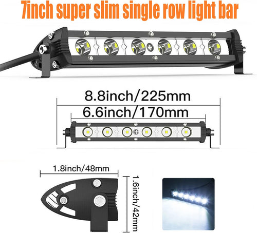 18W Ultra-Slim LED Light Bar Pods Waterproof Fog Light Work Lights 8pcs X812