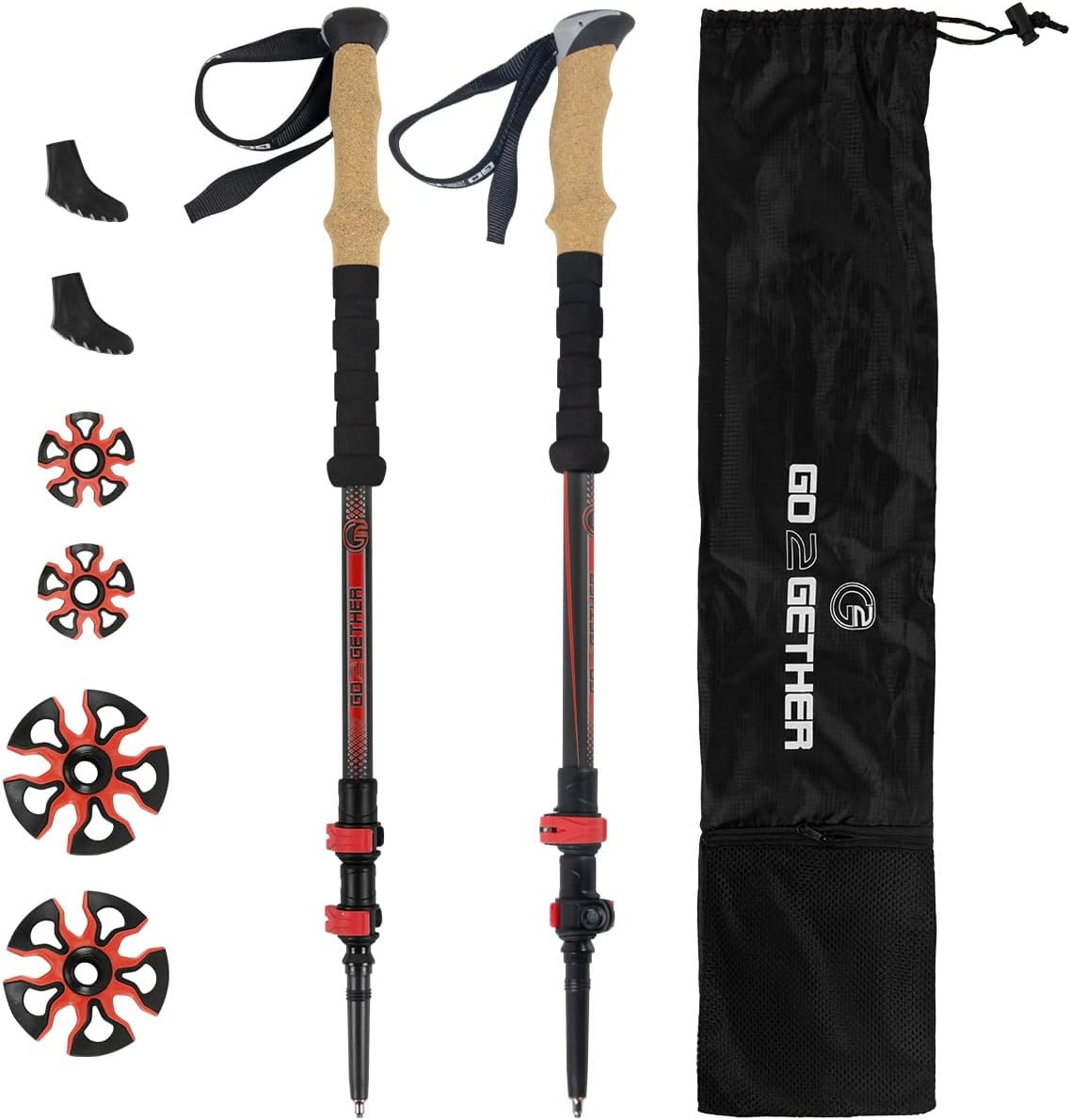 Carbon Fiber Trekking Poles with EVA Foam Grip, Pack of 2 S2007