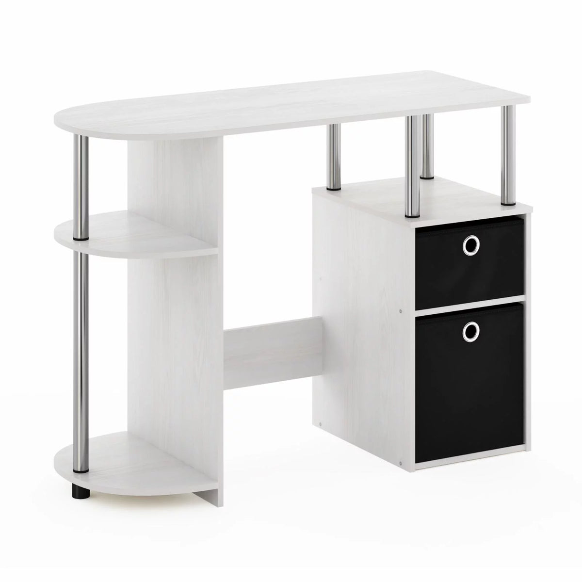 White Oak Computer Study Desk with Bin Drawers I990841
