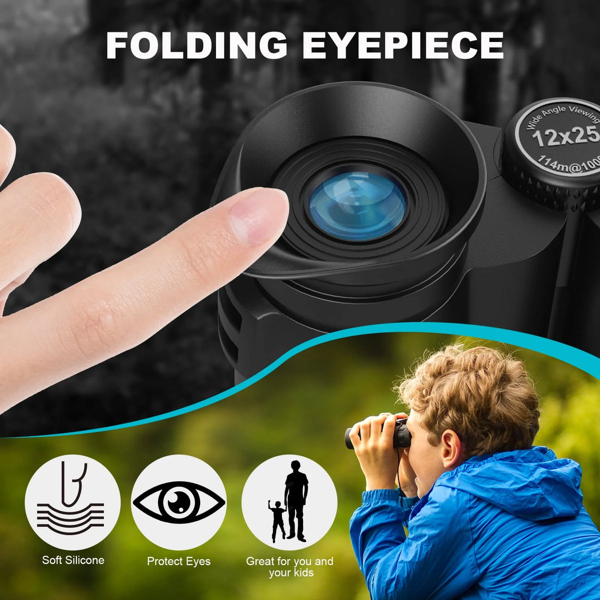 12x25 Compact Binoculars with FMC & BAK4 P9034
