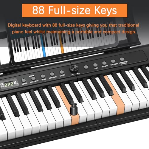 88 Key Semi Weighted Digital Piano with Music Stand J620844