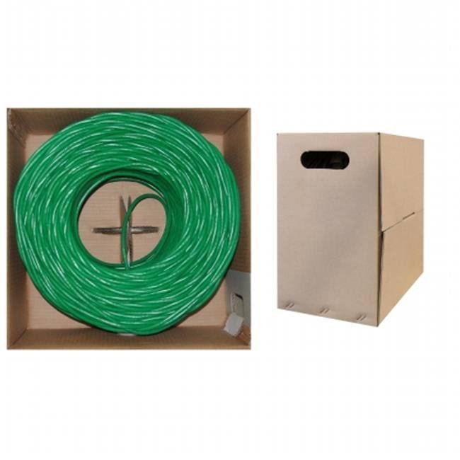 1000ft Plenum Green Solid Cat6 Bulk Cable UTP CMP 23 AWG V202544