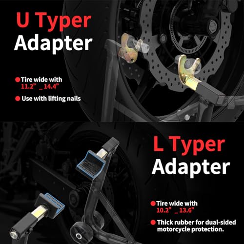 Motorcycle Stand & Lift Combo 882LBS Front/Rear Wheel Stand Black F6001