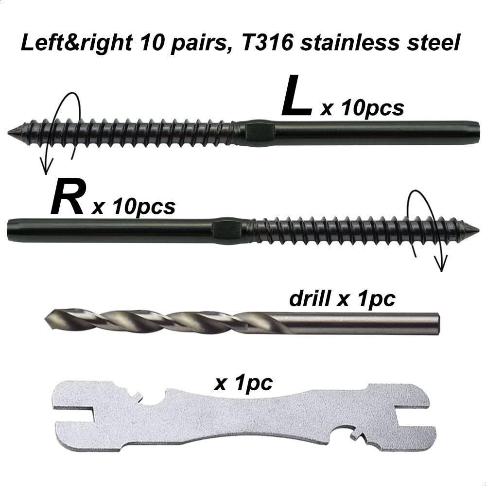 Black Cable Railing Hardware Kit, 10 Pairs N314