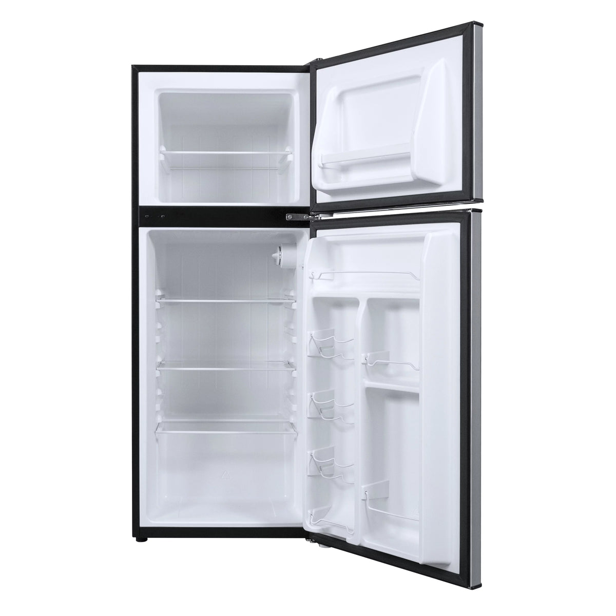 4.6 Cu ft Two Door Mini Refrigerator with Freezer, Stainless Steel V5692