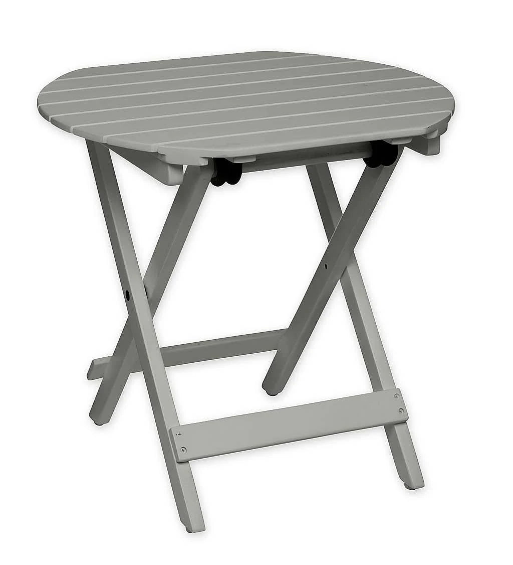 White Eucalyptus Wooden Adirondack Side Table U6224