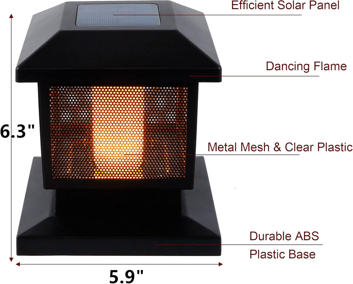 6 Pack Solar Flame Post Lights Z90592
