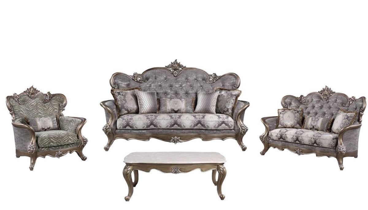 Gray Fabric 4pcs Living Room Set R54960