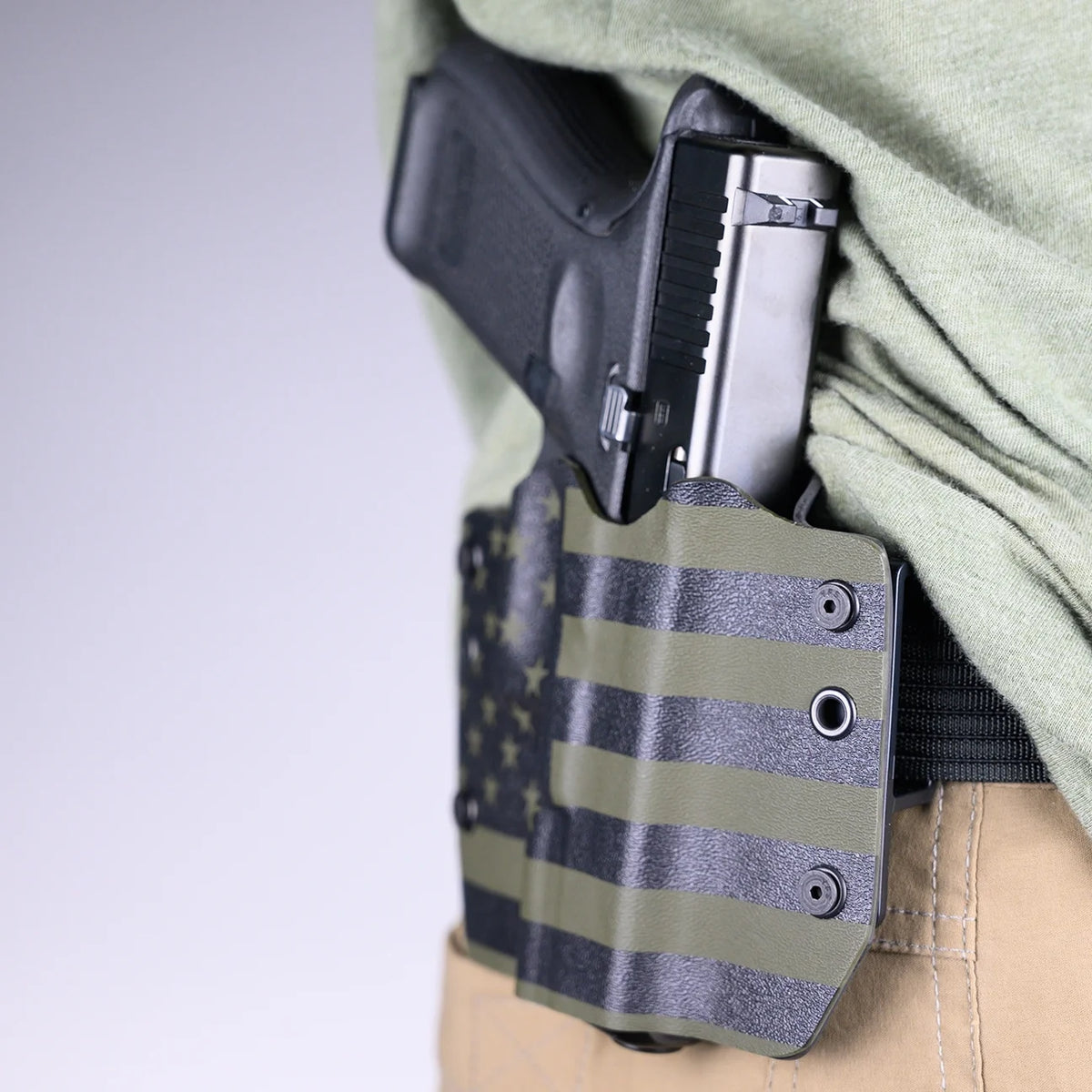 Black Carbon Fiber OWB Kydex Gun Holster T441368