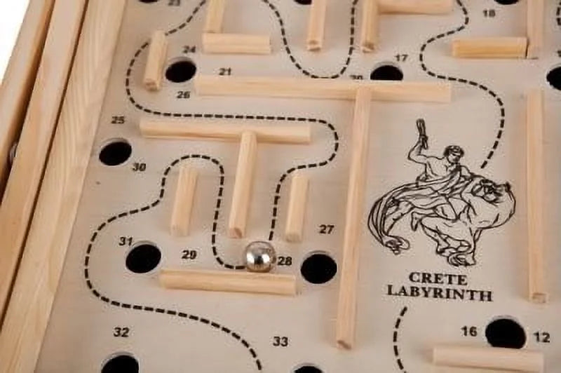 Large Wooden Labyrinth Marble Ball Maze Board Game U729