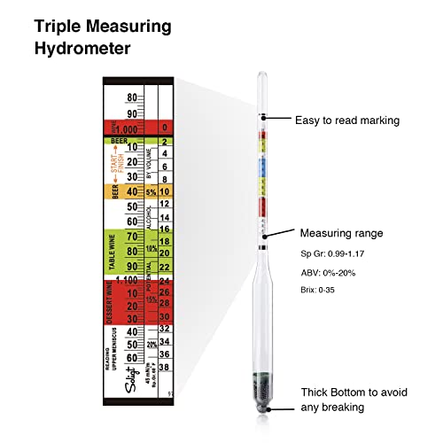 Triple Scale Hydrometer and Glass Test Jar T466