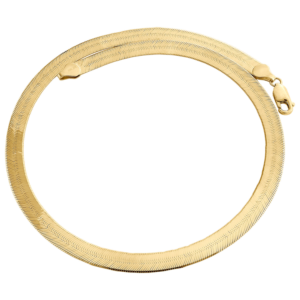 10K Yellow Gold Solid Herringbone Chain Necklace 20 Inch B42570